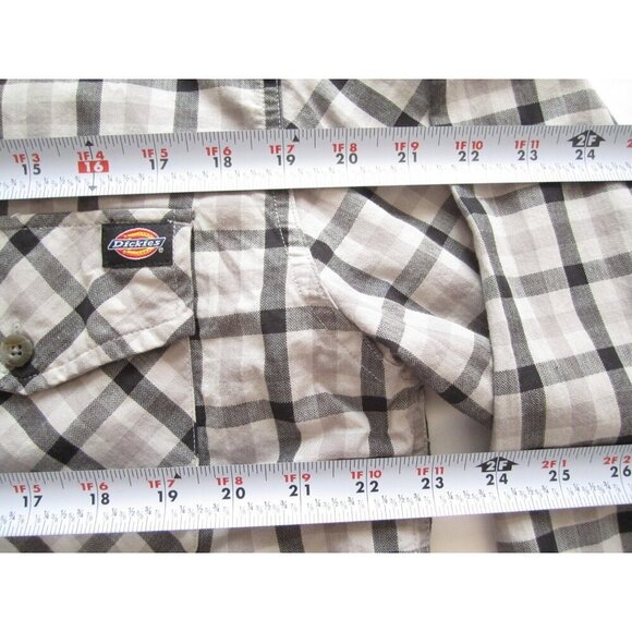 Men Dickies Plaid Button 100% Cotton Long Sleeve Shirt Sz 2XL (MT545) - Picture 4 of 7